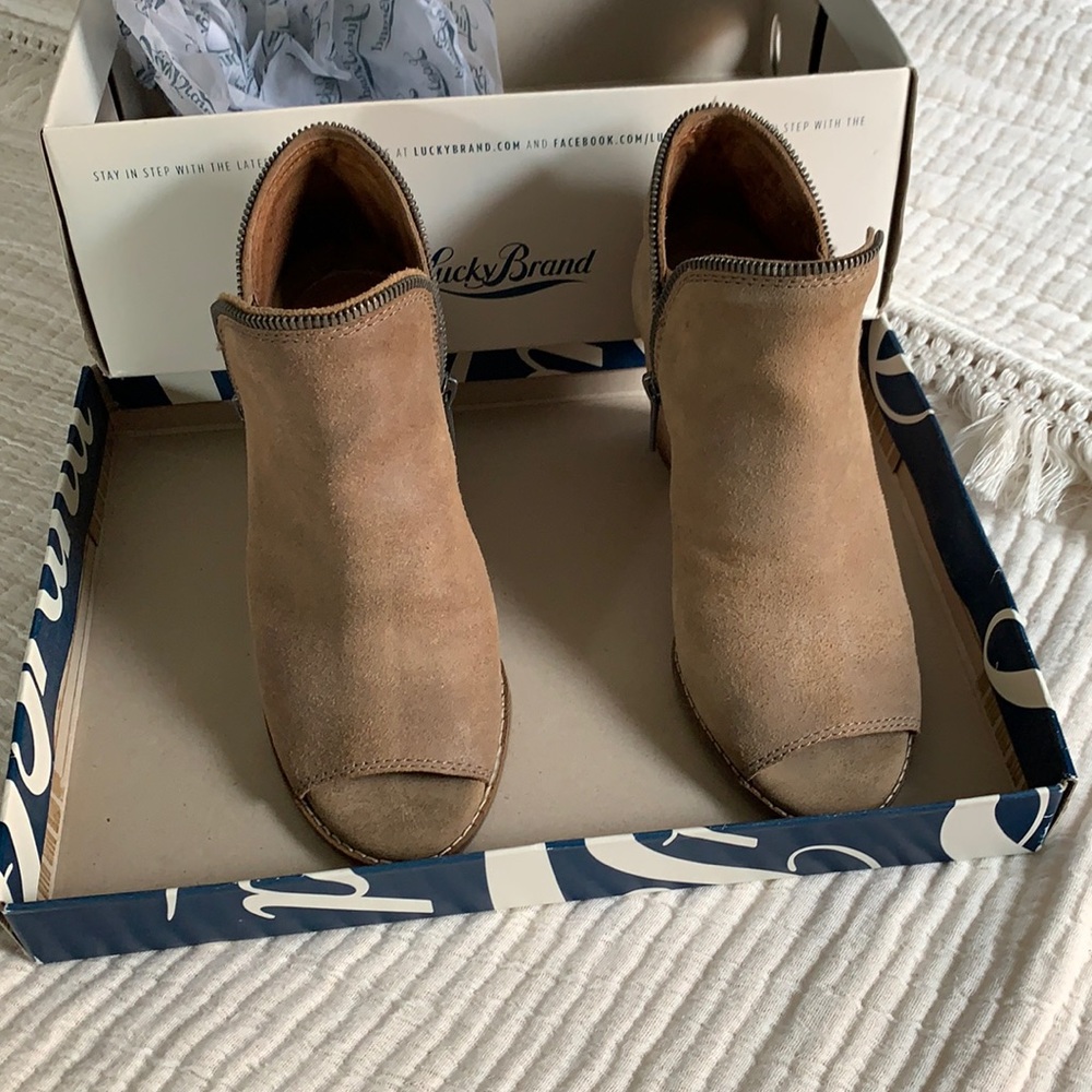 Lucky Brand Suede Wedge Bootie